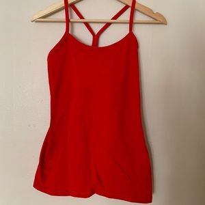 Lululemon red Razorback tank with built in bra